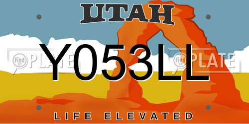 Y053LL Utah License Plate