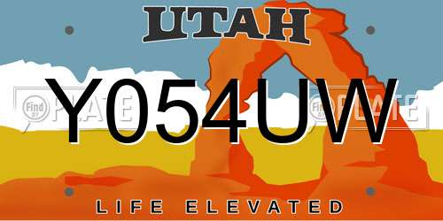 Y054UW Utah License Plate