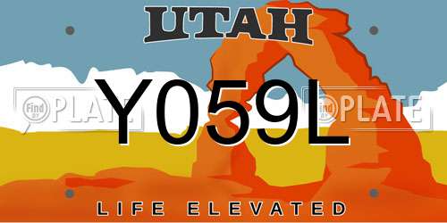 Y059L Utah License Plate