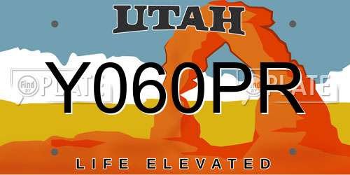 Y060PR Utah License Plate