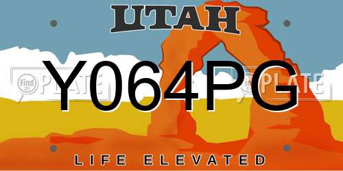 Y064PG Utah License Plate