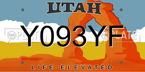 Y093YF Utah License Plate