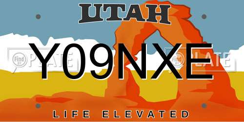 Y09NXE Utah License Plate