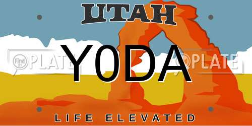 Y0DA Utah License Plate