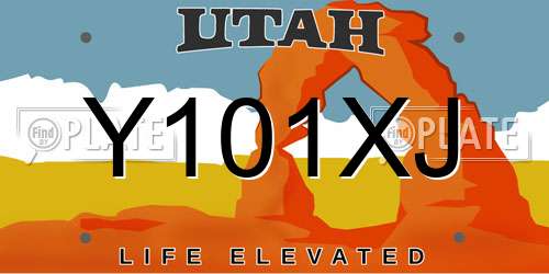 Y101XJ Utah License Plate