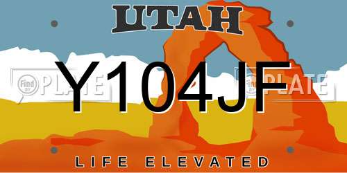 Y104JF Utah License Plate