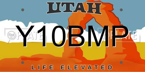 Y10BMP Utah License Plate
