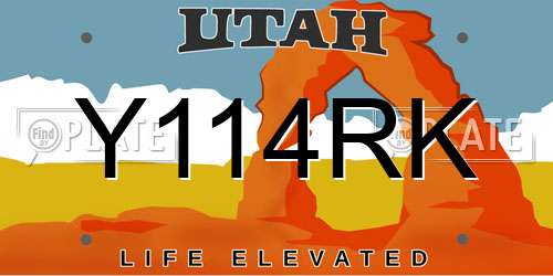 Y114RK Utah License Plate