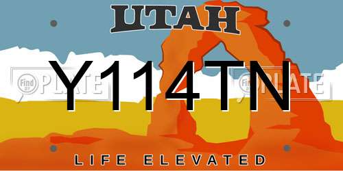 Y114TN Utah License Plate