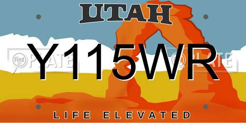 Y115WR Utah License Plate