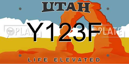 Y123F Utah License Plate