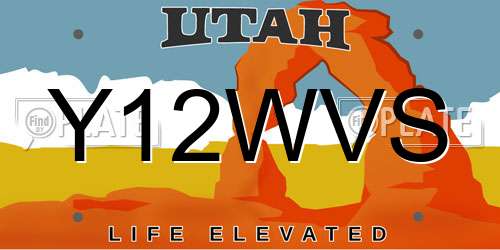 Y12WVS Utah License Plate