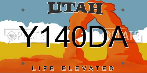 Y140DA Utah License Plate