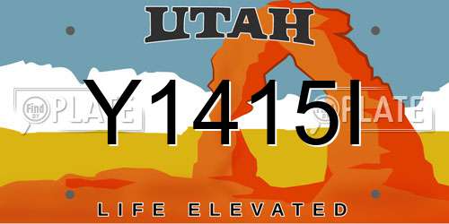 Y1415I Utah License Plate