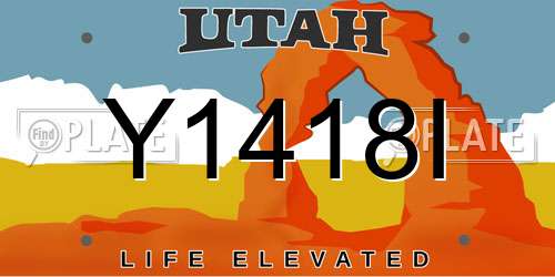 Y1418I Utah License Plate