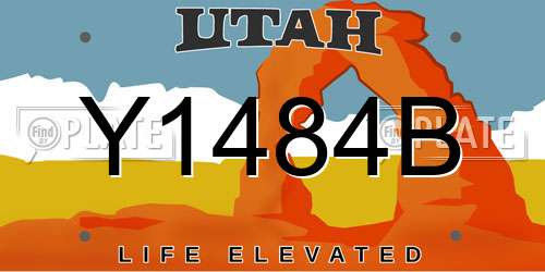 Y1484B Utah License Plate