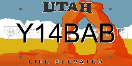 Y14BAB Utah License Plate