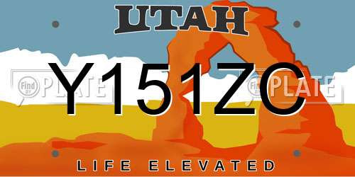 Y151ZC Utah License Plate