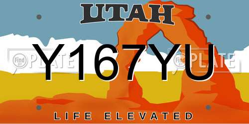 Y167YU Utah License Plate