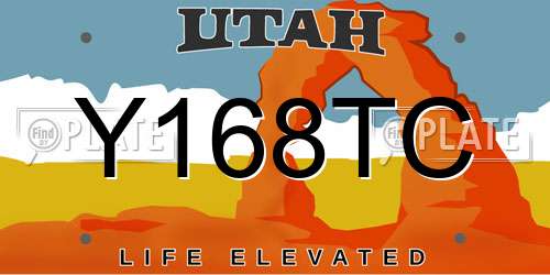 Y168TC Utah License Plate