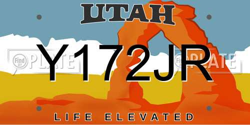 Y172JR Utah License Plate