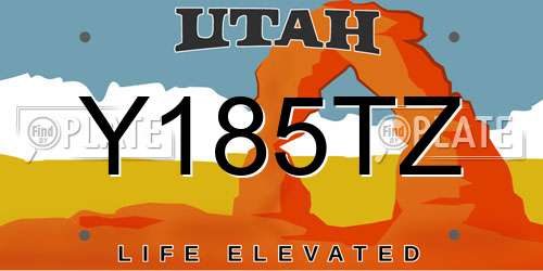 Y185TZ Utah License Plate