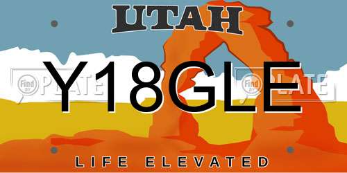 Y18GLE Utah License Plate