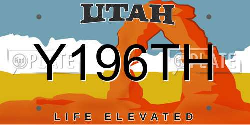 Y196TH Utah License Plate
