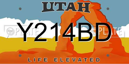Y214BD Utah License Plate
