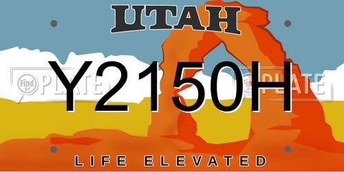 Y2150H Utah License Plate