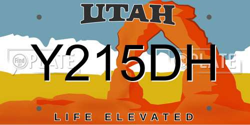 Y215DH Utah License Plate