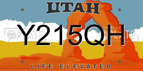 Y215QH Utah License Plate