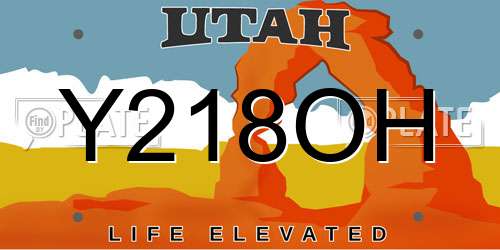 Y218OH Utah License Plate