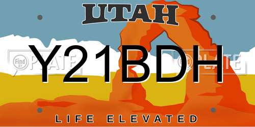 Y21BDH Utah License Plate