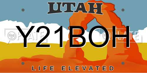 Y21BOH Utah License Plate