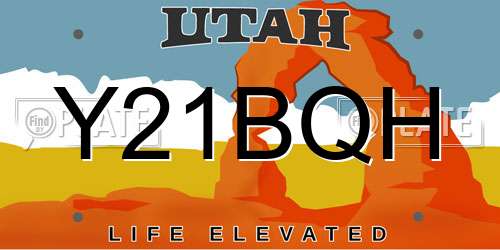 Y21BQH Utah License Plate