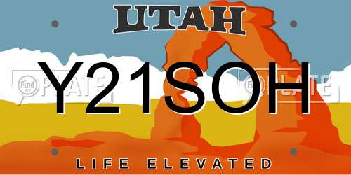 Y21SOH Utah License Plate