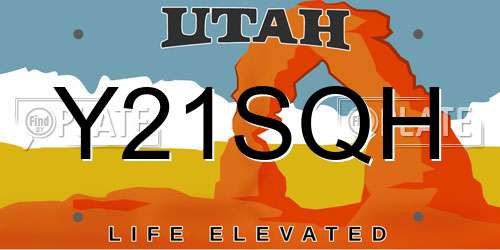 Y21SQH Utah License Plate
