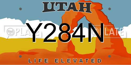 Y284N Utah License Plate