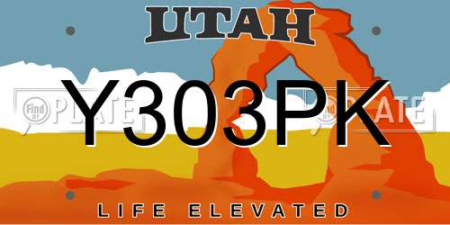 Y303PK Utah License Plate