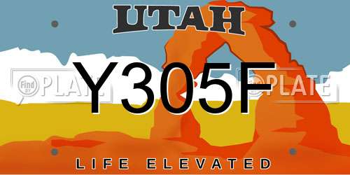 Y305F Utah License Plate