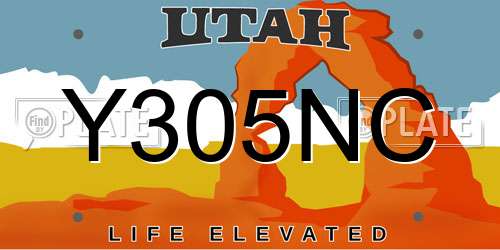 Y305NC Utah License Plate