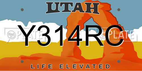 Y314RC Utah License Plate