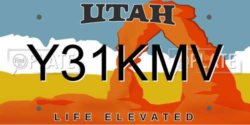 Y31KMV Utah License Plate
