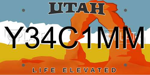 Y34C1MM Utah License Plate