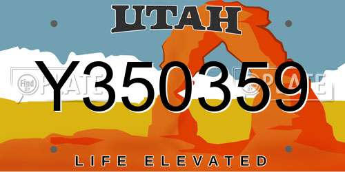 Y350359 Utah License Plate