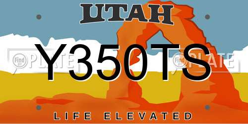 Y350TS Utah License Plate