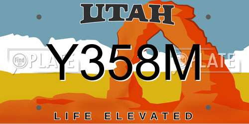 Y358M Utah License Plate