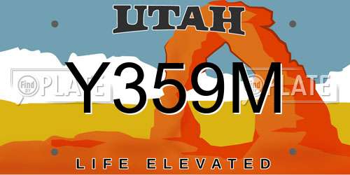 Y359M Utah License Plate