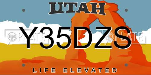 Y35DZS Utah License Plate